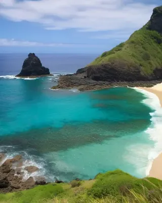 Baía e morros de Fernando de Noronha